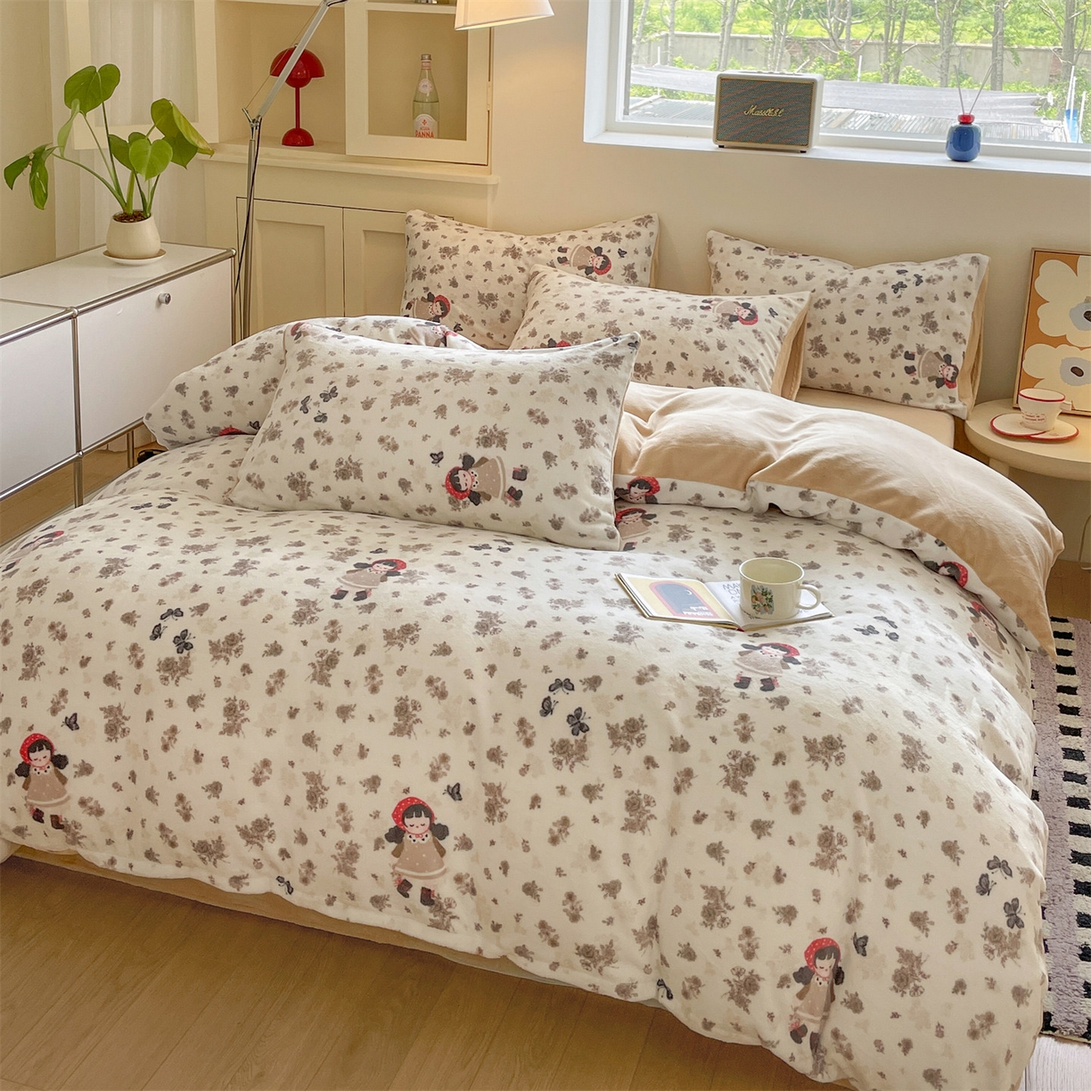 91家纺网 家纺一手货源 找家纺 （总）如约 2025新款印花牛奶绒四件套