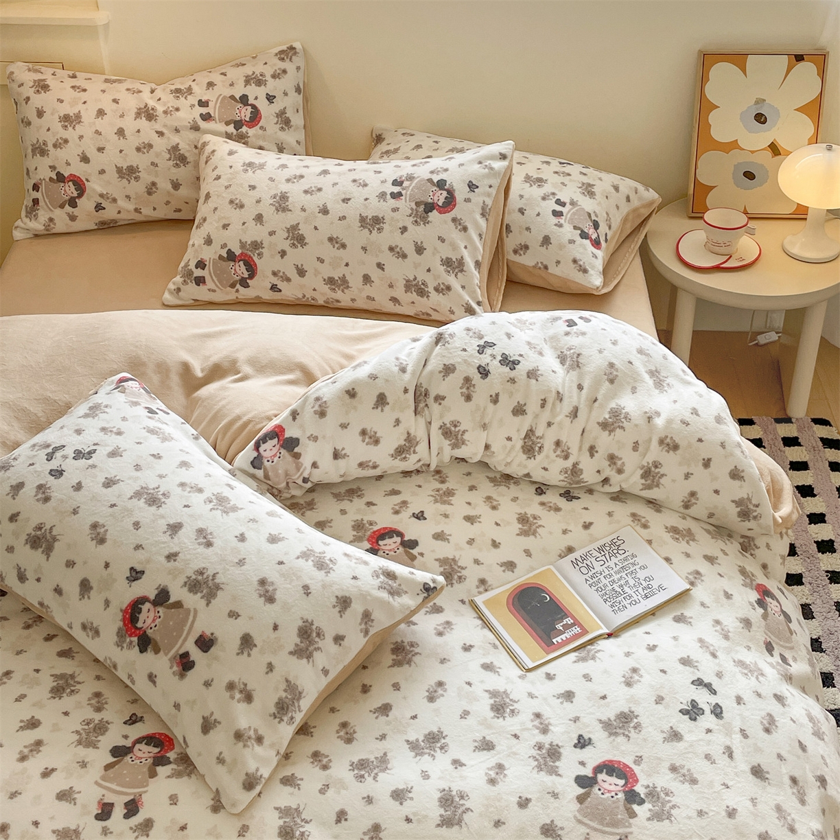 91家纺网 家纺一手货源 找家纺 （总）如约 2025新款印花牛奶绒四件套