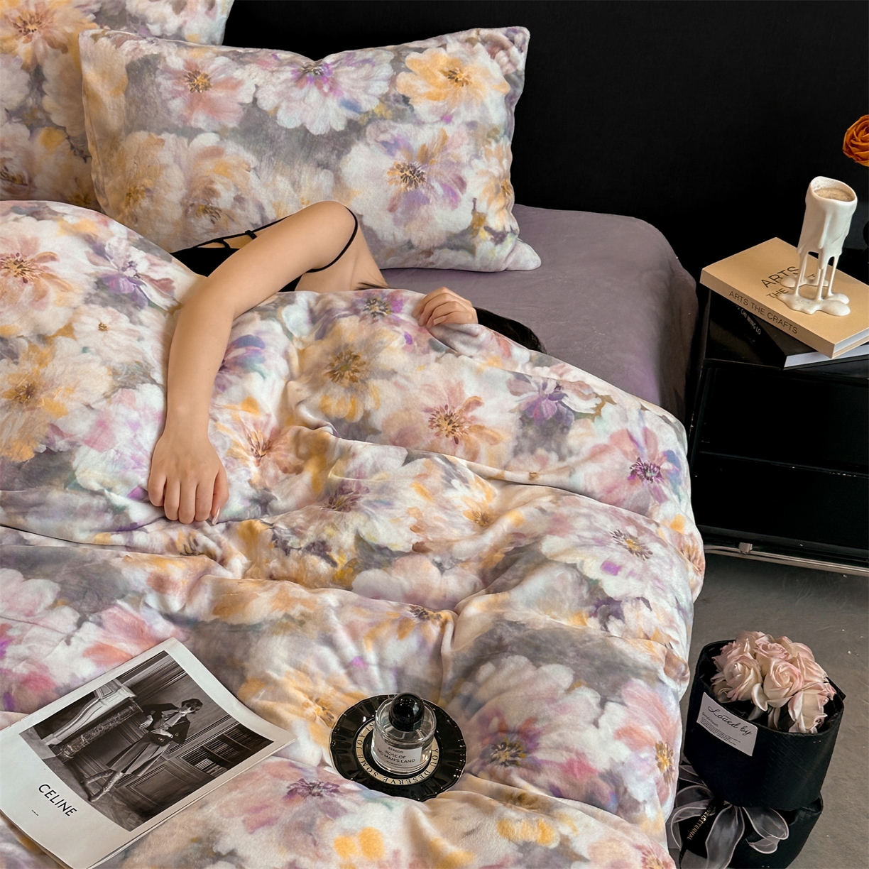 91家纺网 家纺一手货源 找家纺 （总）如约 2025新款数码印花牛奶绒四件套