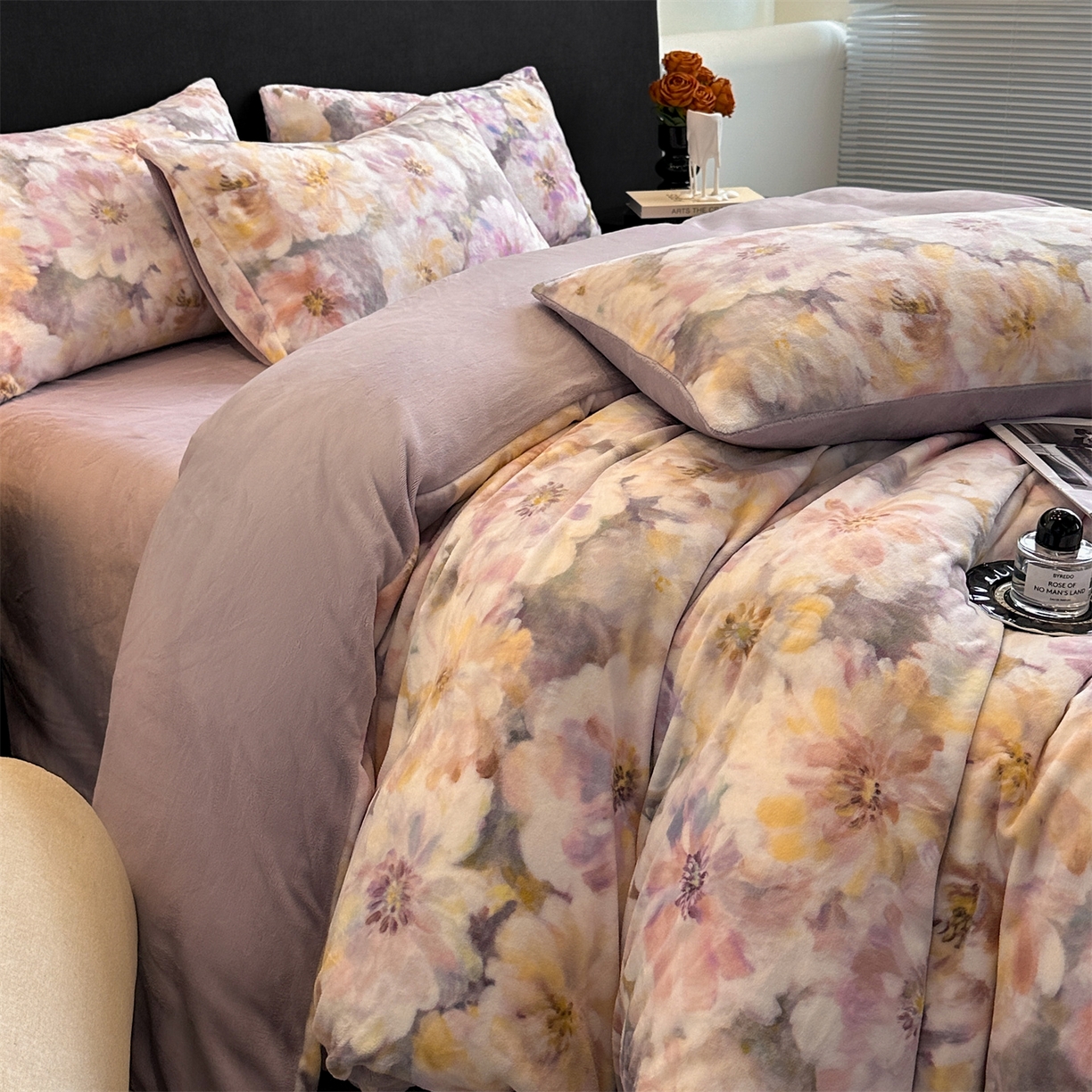 91家纺网 家纺一手货源 找家纺 （总）如约 2025新款数码印花牛奶绒四件套