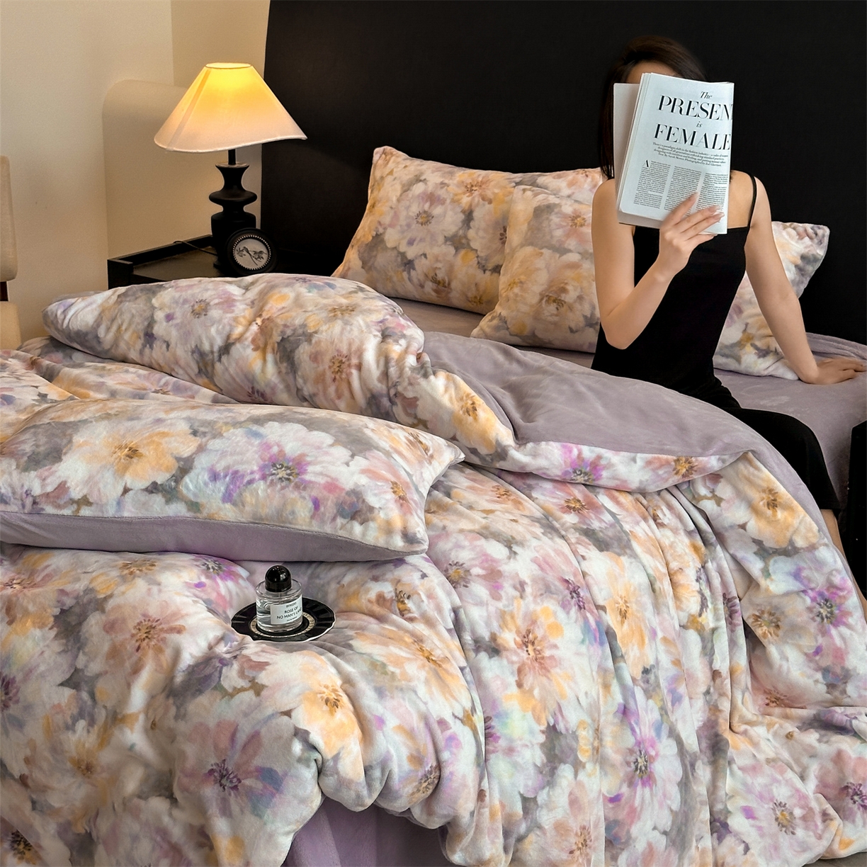 91家纺网 家纺一手货源 找家纺 （总）如约 2025新款数码印花牛奶绒四件套