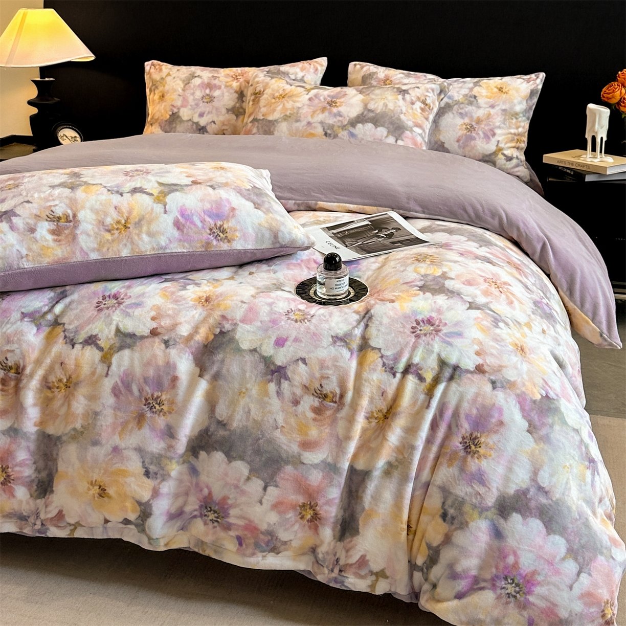 91家纺网 家纺一手货源 找家纺 （总）如约 2025新款数码印花牛奶绒四件套