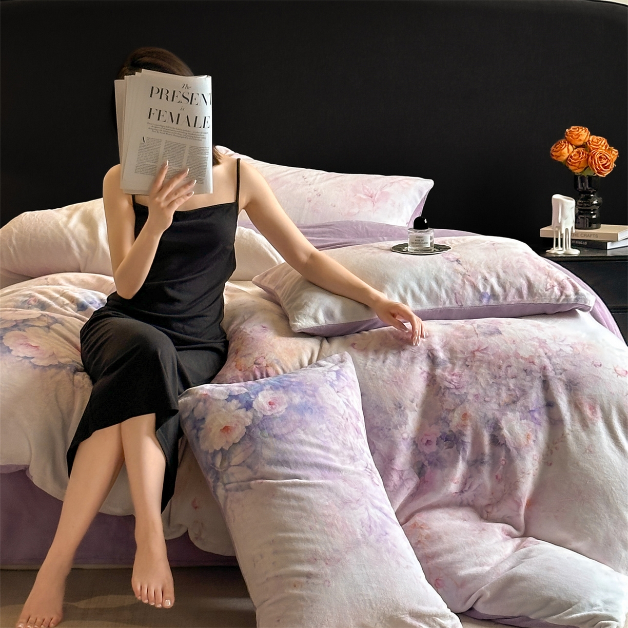 91家纺网 家纺一手货源 找家纺 （总）如约 2025新款数码印花牛奶绒四件套