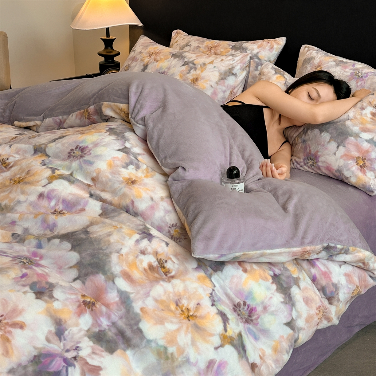 91家纺网 家纺一手货源 找家纺 （总）如约 2025新款数码印花牛奶绒四件套