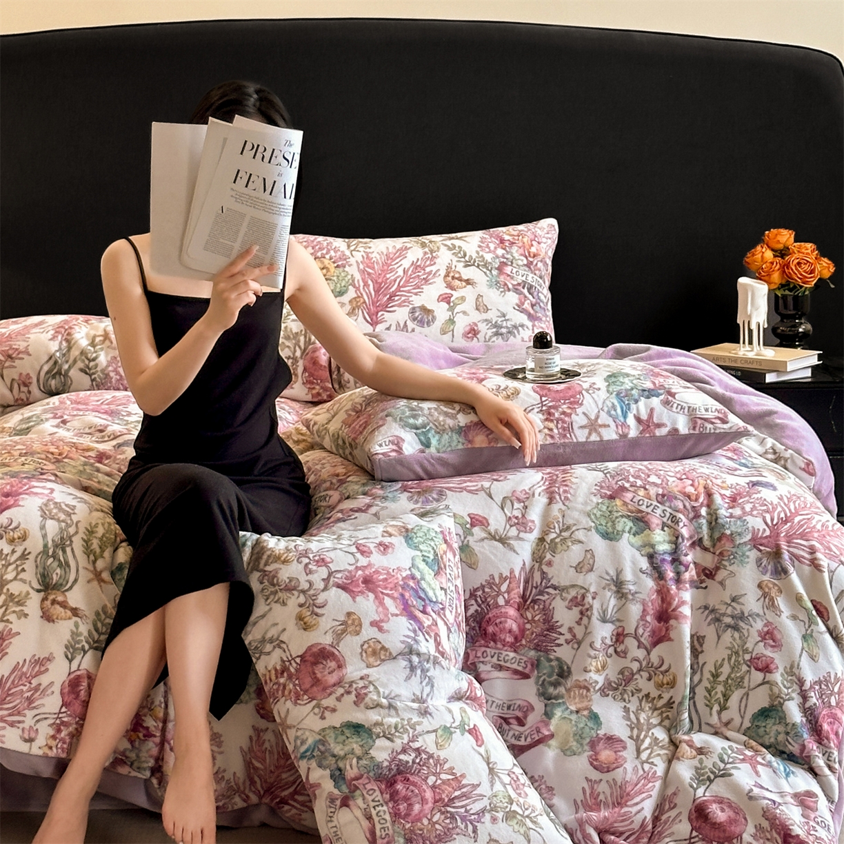 91家纺网 家纺一手货源 找家纺 （总）如约 2025新款数码印花牛奶绒四件套