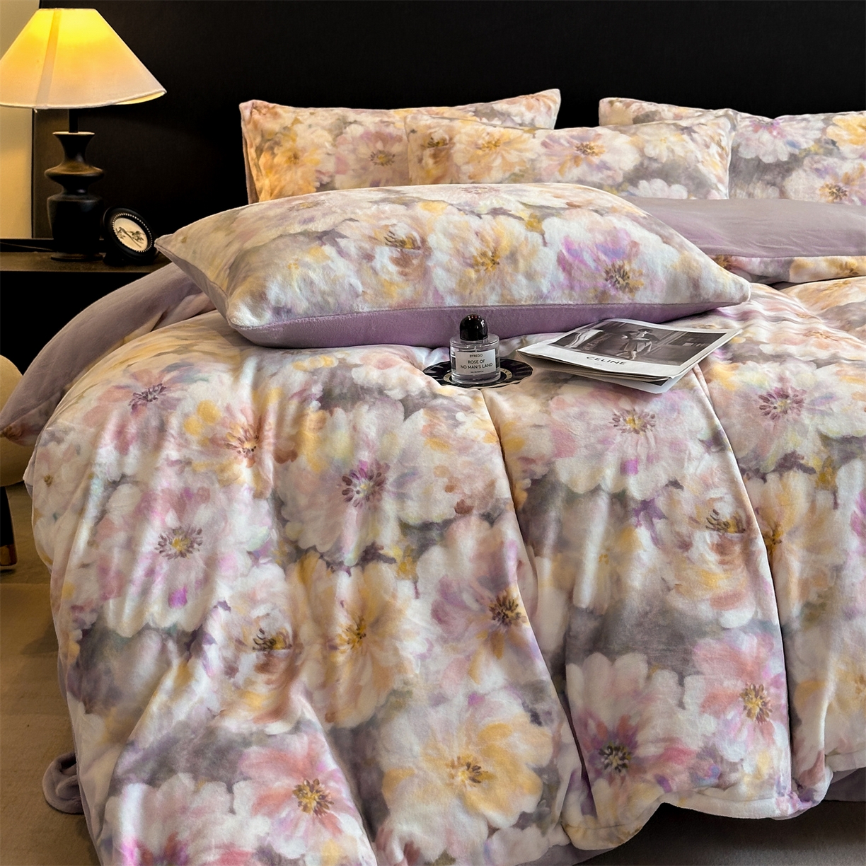 91家纺网 家纺一手货源 找家纺 （总）如约 2025新款数码印花牛奶绒四件套