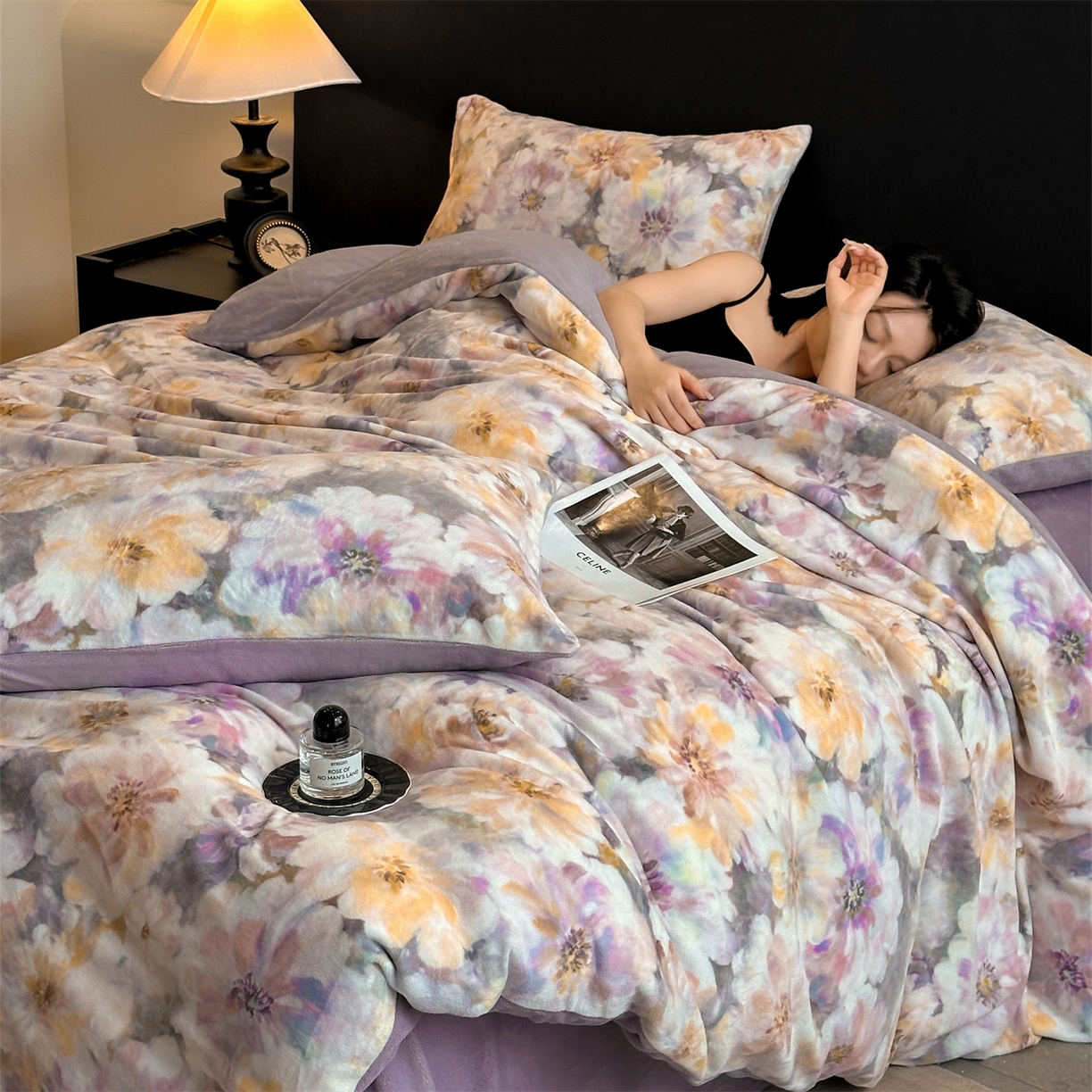 91家纺网 家纺一手货源 找家纺 （总）如约 2025新款数码印花牛奶绒四件套