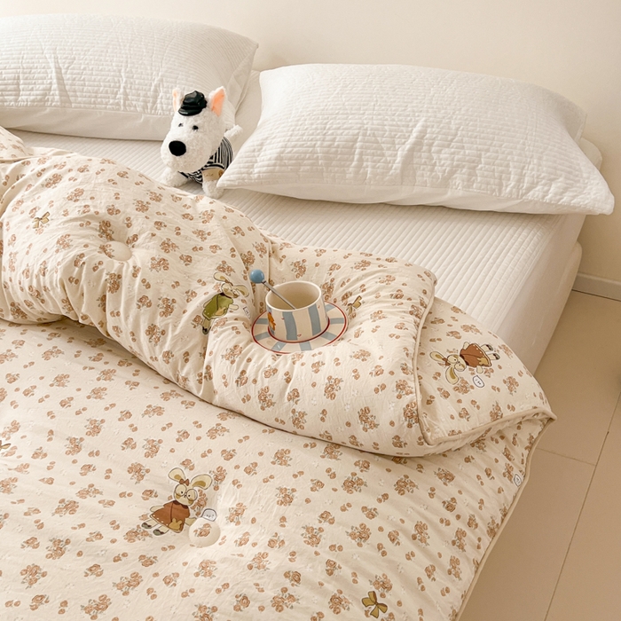 91家纺网 家纺一手货源 找家纺 漫仙阁家纺 2025新款斜纹印花被 春秋被 冬被 单人双人款被子 裙子小兔