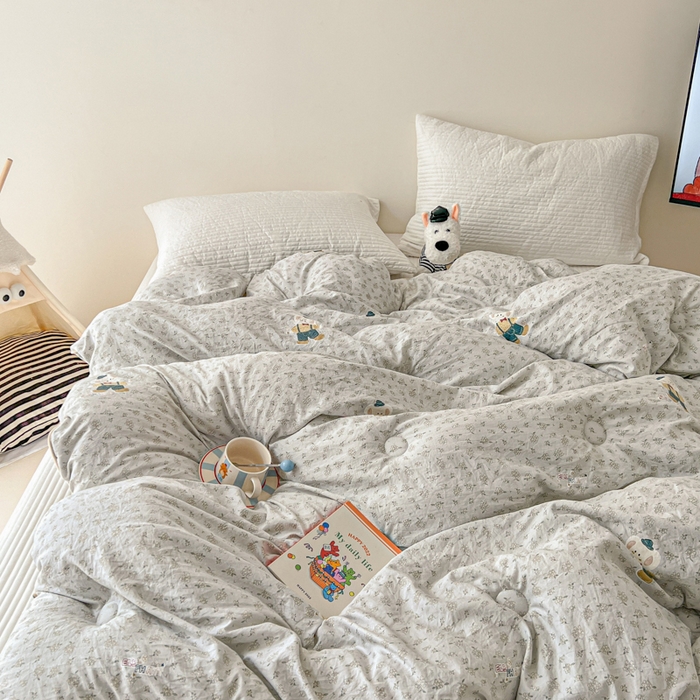 91家纺网 家纺一手货源 找家纺 漫仙阁家纺 2025新款斜纹印花被 春秋被 冬被 单人双人款被子 绅士小象-蓝