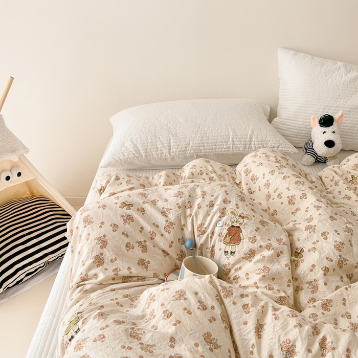 91家纺网 家纺一手货源 找家纺 漫仙阁家纺 2025新款斜纹印花被 春秋被 冬被 单人双人款被子 裙子小兔