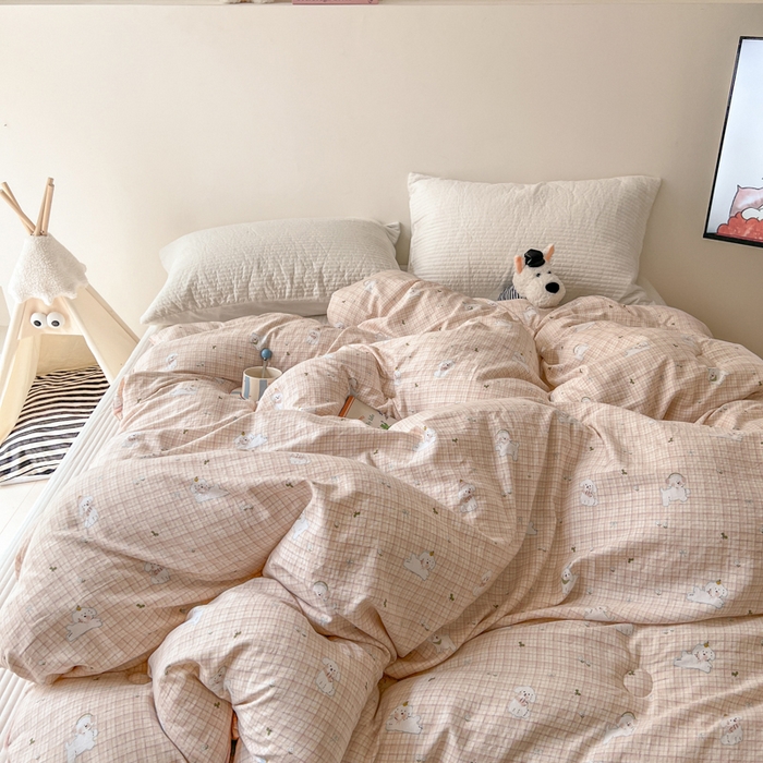 91家纺网 家纺一手货源 找家纺 漫仙阁家纺 2025新款斜纹印花被 春秋被 冬被 单人双人款被子 格子小狗