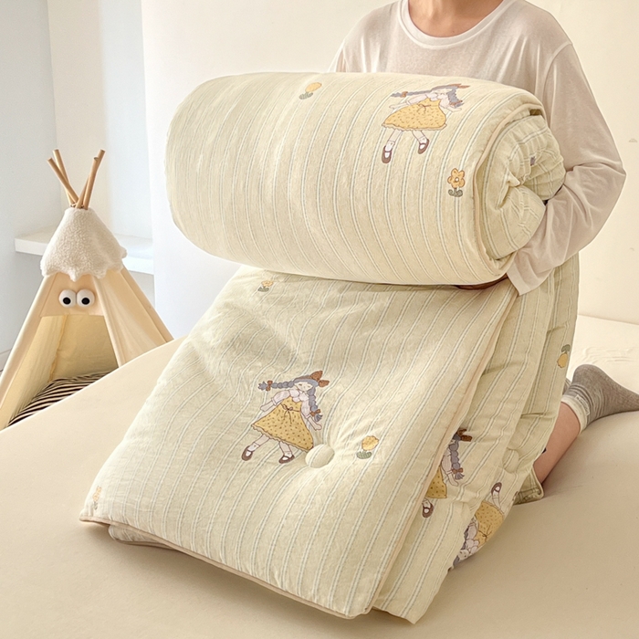 漫仙阁家纺 2025新款斜纹印花被 春秋被 冬被 单人双人款被子 田园女孩