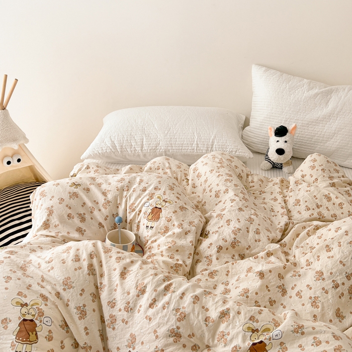 91家纺网 家纺一手货源 找家纺 漫仙阁家纺 2025新款斜纹印花被 春秋被 冬被 单人双人款被子 裙子小兔