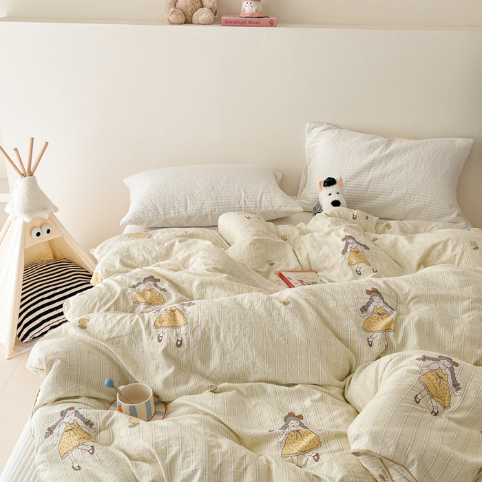 91家纺网 家纺一手货源 找家纺 漫仙阁家纺 2025新款斜纹印花被 春秋被 冬被 单人双人款被子 田园女孩