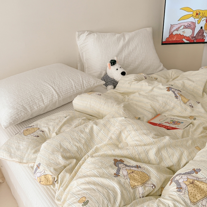 91家纺网 家纺一手货源 找家纺 漫仙阁家纺 2025新款斜纹印花被 春秋被 冬被 单人双人款被子 田园女孩