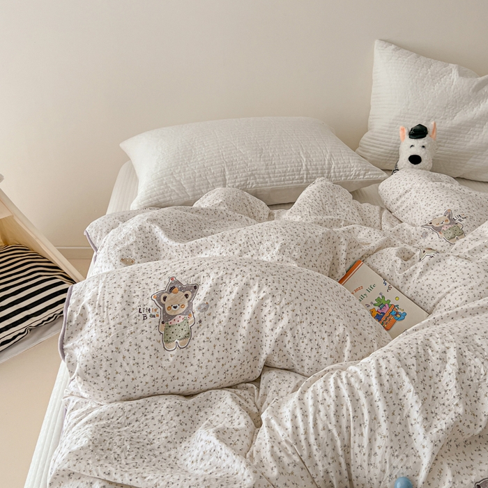 91家纺网 家纺一手货源 找家纺 漫仙阁家纺 2025新款斜纹印花被 春秋被 冬被 单人双人款被子 紫色小熊