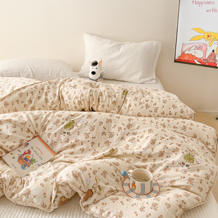 91家纺网 家纺一手货源 找家纺 漫仙阁家纺 2025新款斜纹印花被 春秋被 冬被 单人双人款被子 裙子小兔