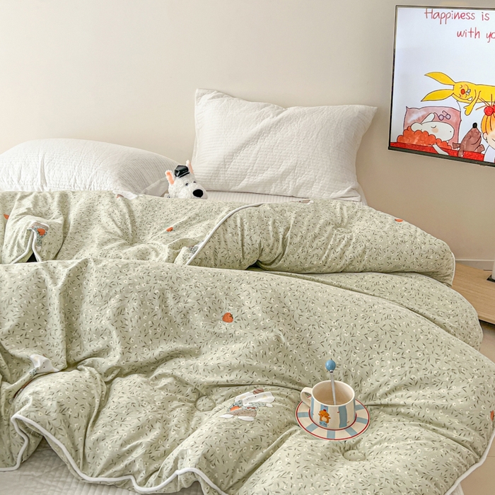 91家纺网 家纺一手货源 找家纺 漫仙阁家纺 2025新款斜纹印花被 春秋被 冬被 单人双人款被子 欢乐小象