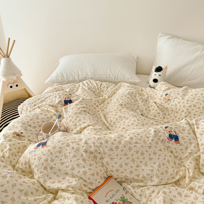 91家纺网 家纺一手货源 找家纺 漫仙阁家纺 2025新款斜纹印花被 春秋被 冬被 单人双人款被子 绅士小象-米黄