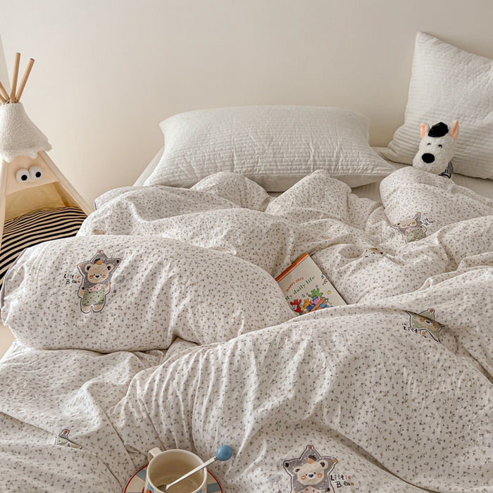 91家纺网 家纺一手货源 找家纺 漫仙阁家纺 2025新款斜纹印花被 春秋被 冬被 单人双人款被子 紫色小熊
