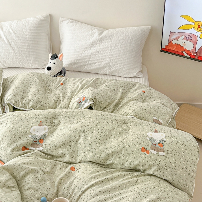 91家纺网 家纺一手货源 找家纺 漫仙阁家纺 2025新款斜纹印花被 春秋被 冬被 单人双人款被子 欢乐小象