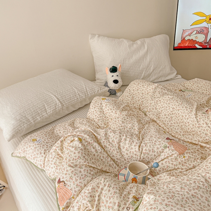 91家纺网 家纺一手货源 找家纺 漫仙阁家纺 2025新款斜纹印花被 春秋被 冬被 单人双人款被子 春日序曲