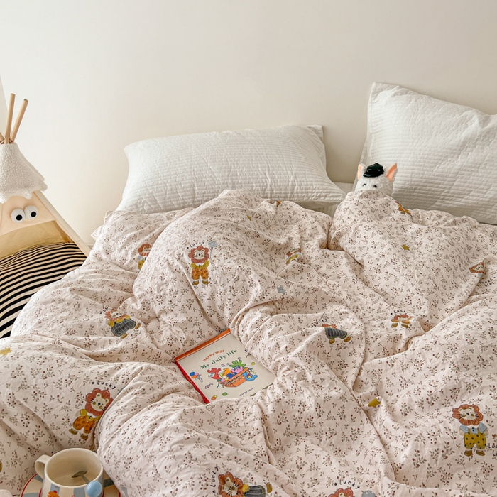 91家纺网 家纺一手货源 找家纺 漫仙阁家纺 2025新款斜纹印花被 春秋被 冬被 单人双人款被子 萌宠小狮子