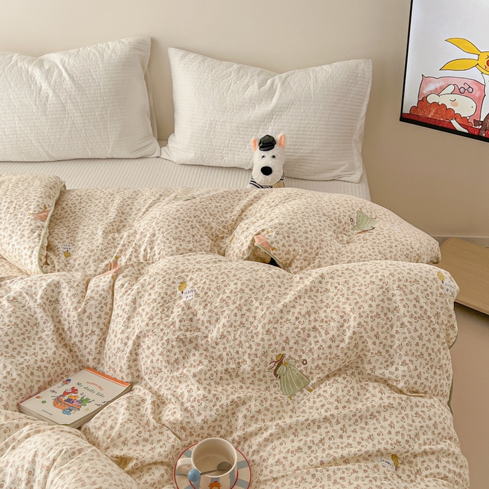 91家纺网 家纺一手货源 找家纺 漫仙阁家纺 2025新款斜纹印花被 春秋被 冬被 单人双人款被子 春日序曲