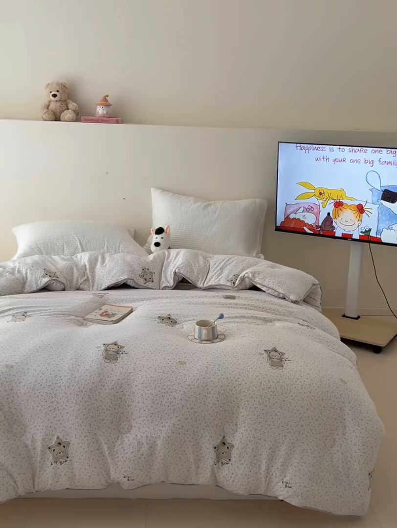 91家纺网 家纺一手货源 找家纺 漫仙阁家纺 2025新款斜纹印花被 春秋被 冬被 单人双人款被子 紫色小熊