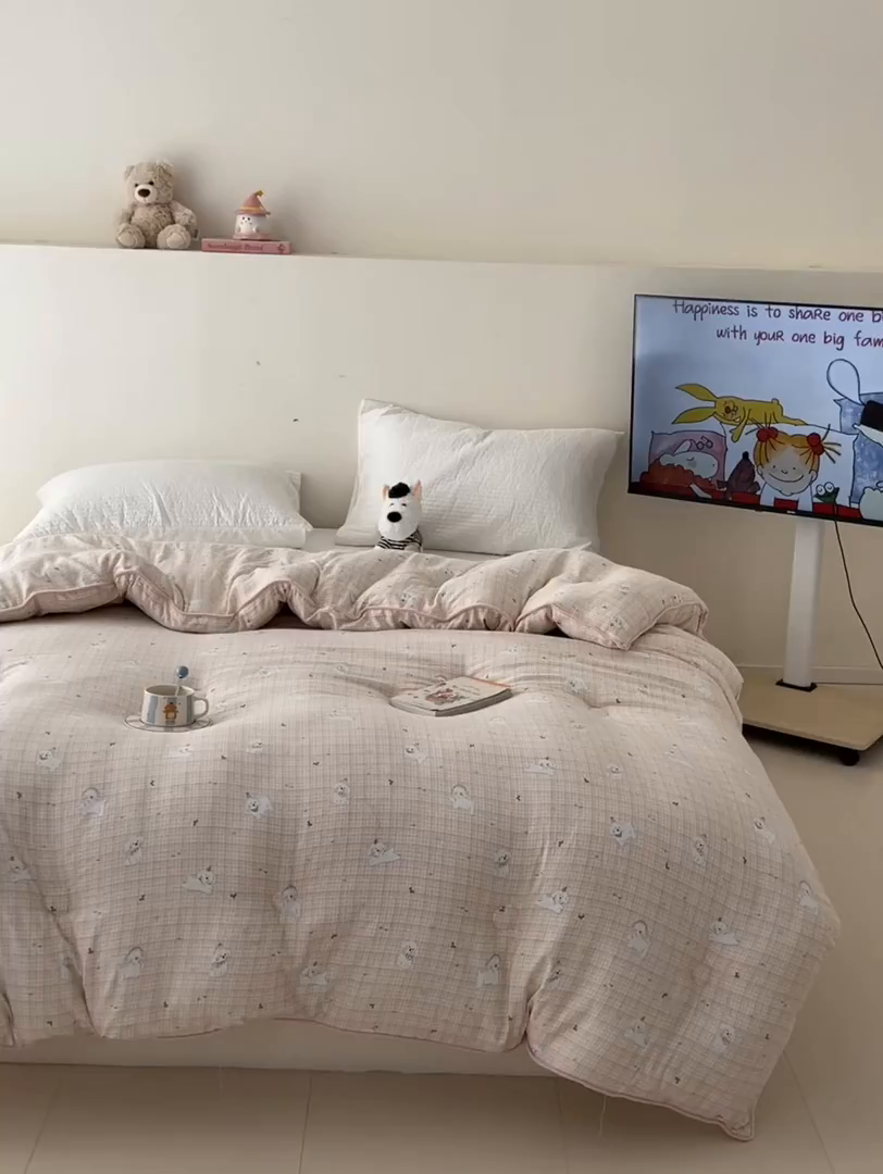 91家纺网 家纺一手货源 找家纺 漫仙阁家纺 2025新款斜纹印花被 春秋被 冬被 单人双人款被子 格子小狗