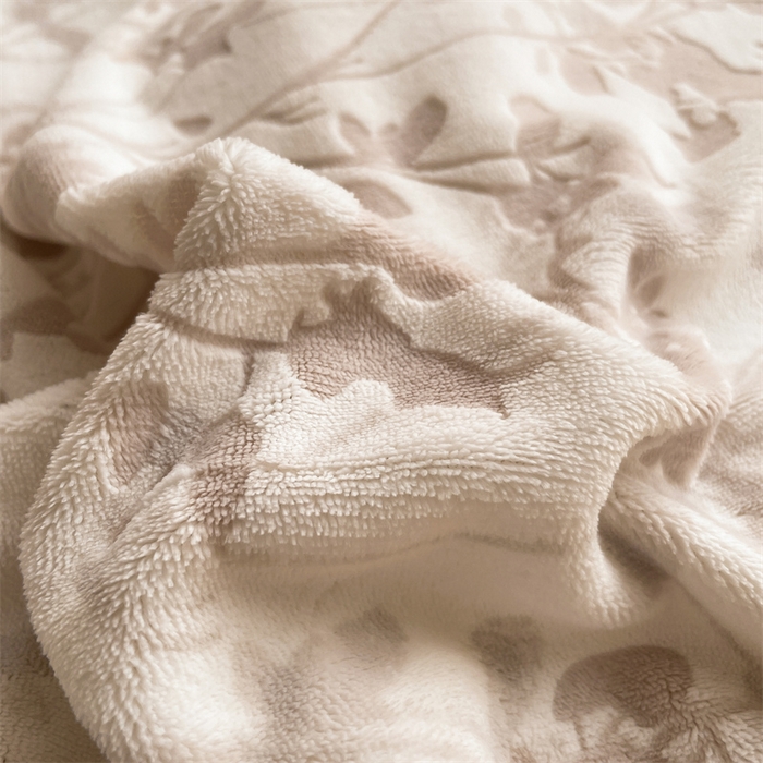 91家纺网 家纺一手货源 找家纺 如约 2025新款A类雕花牛奶绒四件套 花朝梦-咖