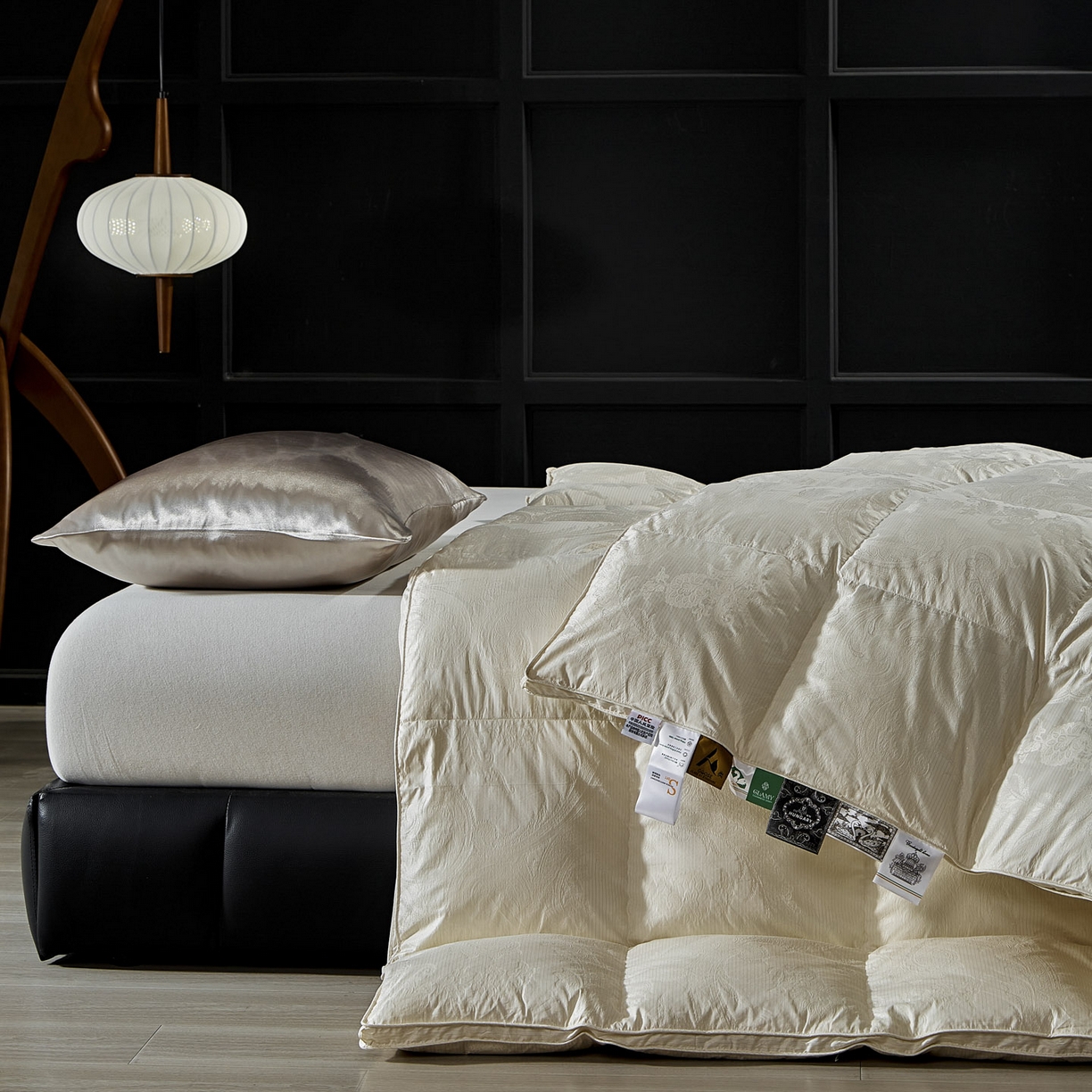 91家纺网 家纺一手货源 找家纺 （总）暖羽屋羽绒馆 2025新款180s大提花95鸭绒被带质检羽绒被芯婚庆双人羽绒被子