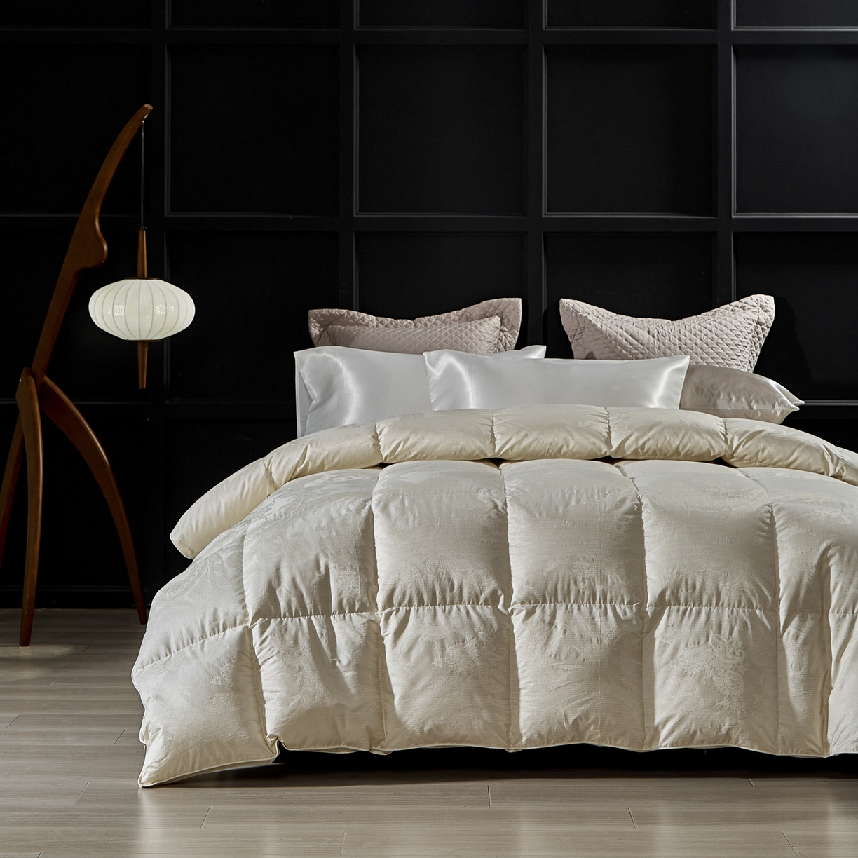 91家纺网 家纺一手货源 找家纺 暖羽屋羽绒馆 2025新款180s大提花95鸭绒被带质检羽绒被芯婚庆双人羽绒被子 D浮云 金