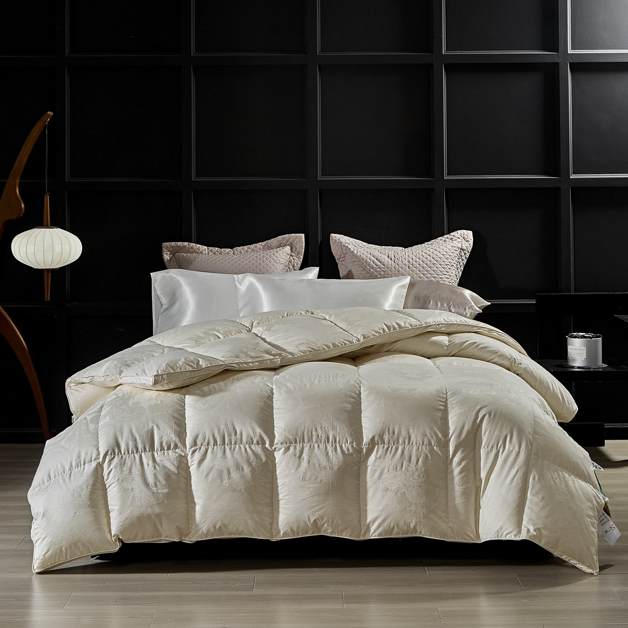 91家纺网 家纺一手货源 找家纺 暖羽屋羽绒馆 2025新款180s大提花95鸭绒被带质检羽绒被芯婚庆双人羽绒被子 D浮云 金