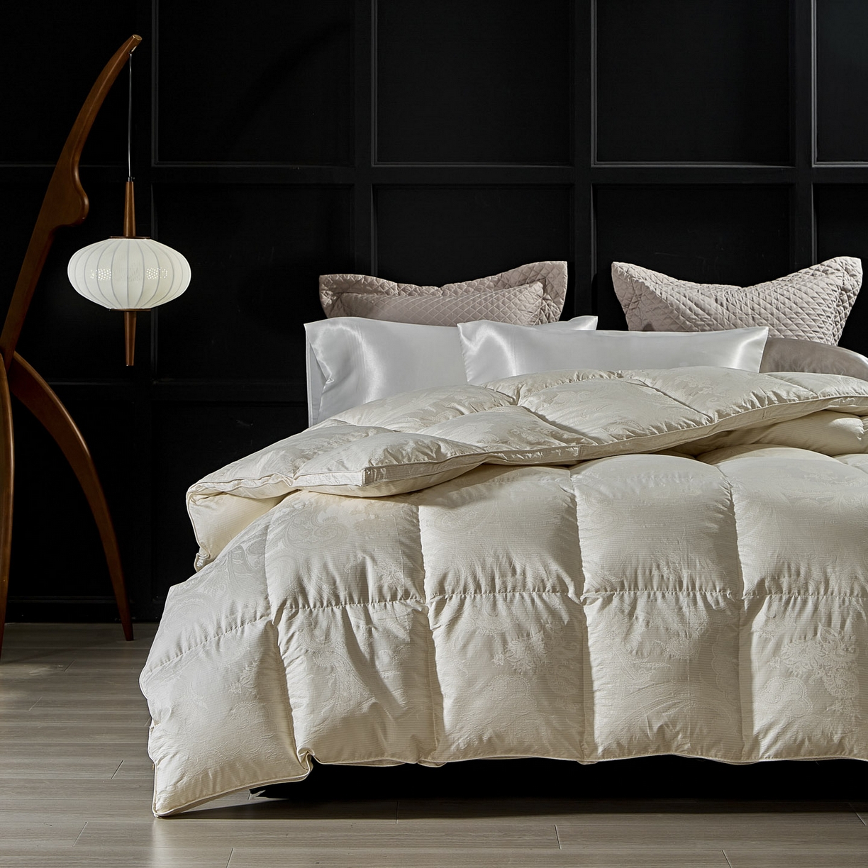 91家纺网 家纺一手货源 找家纺 暖羽屋羽绒馆 2025新款180s大提花95鸭绒被带质检羽绒被芯婚庆双人羽绒被子 D浮云 金