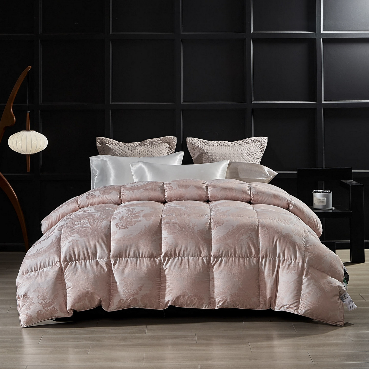 91家纺网 家纺一手货源 找家纺 暖羽屋羽绒馆 2025新款180s大提花95鸭绒被带质检羽绒被芯婚庆双人羽绒被子 D浮云 玉