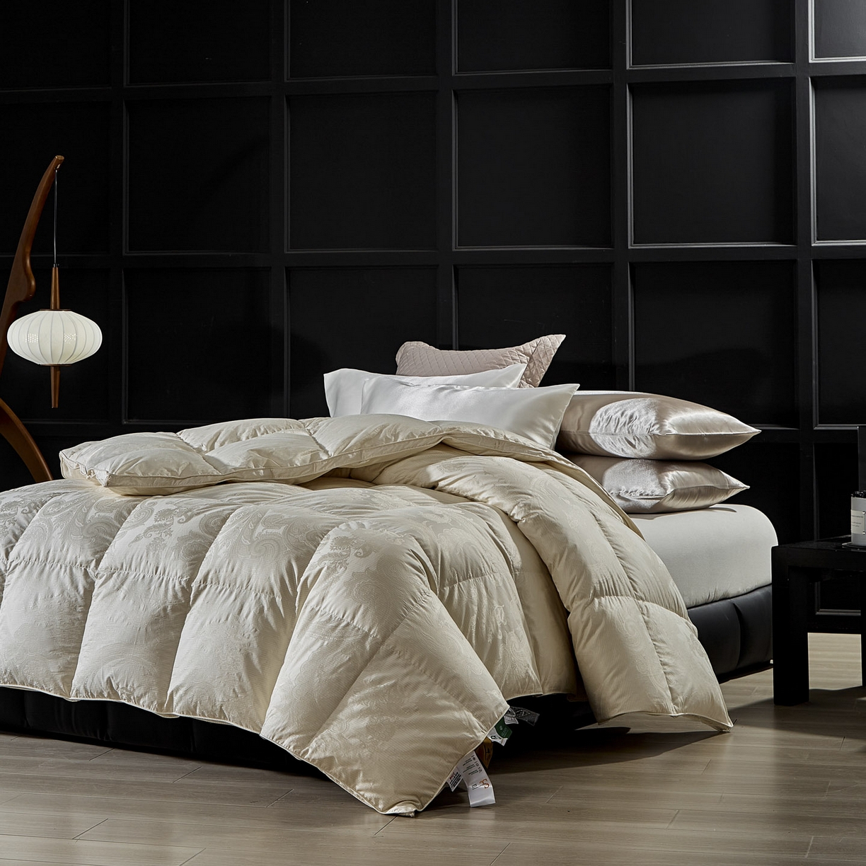 91家纺网 家纺一手货源 找家纺 暖羽屋羽绒馆 2025新款180s大提花95鸭绒被带质检羽绒被芯婚庆双人羽绒被子 D浮云 金