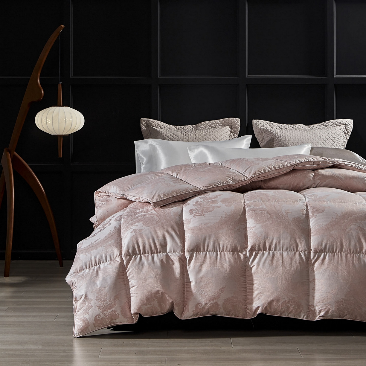 91家纺网 家纺一手货源 找家纺 暖羽屋羽绒馆 2025新款180s大提花95鸭绒被带质检羽绒被芯婚庆双人羽绒被子 D浮云 玉