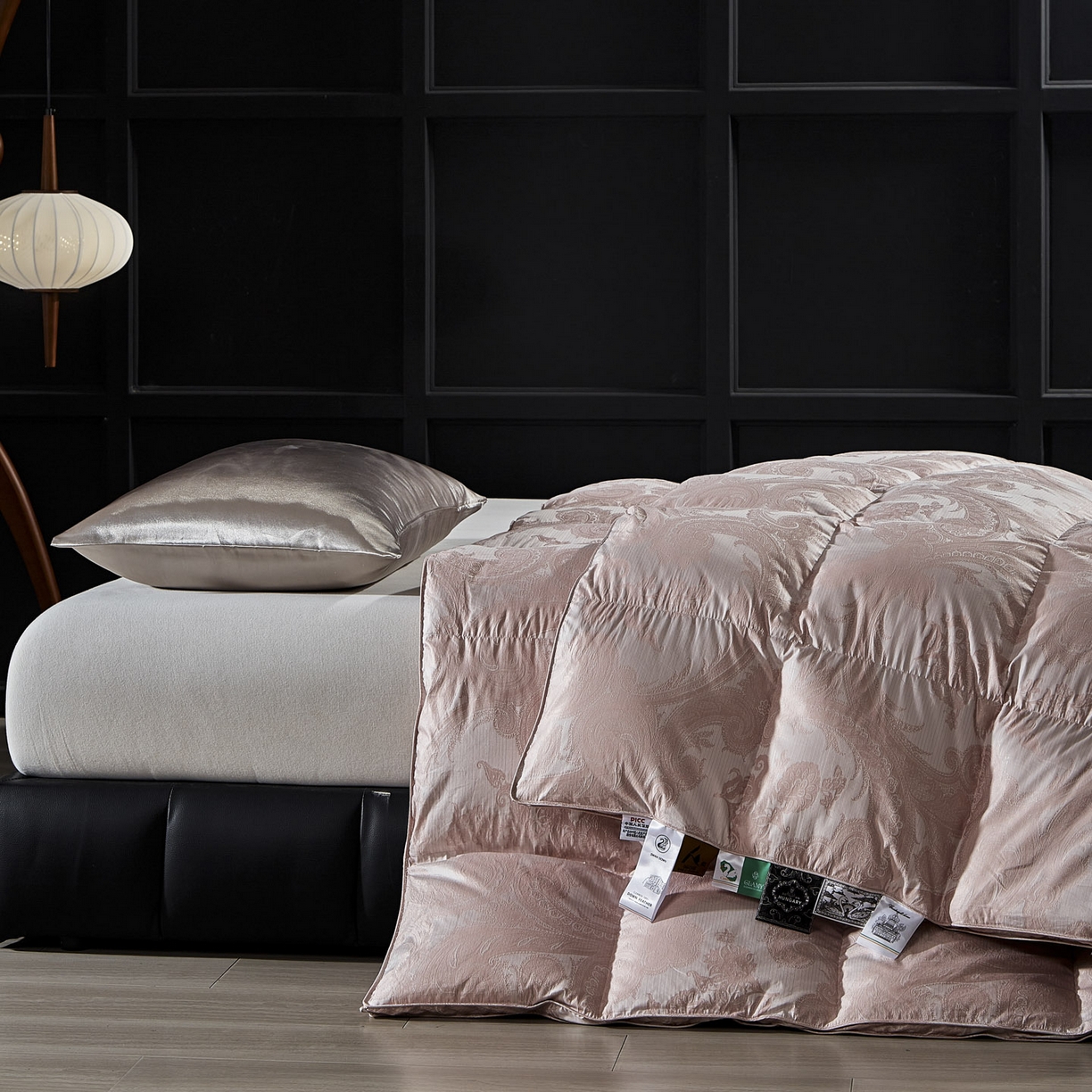 91家纺网 家纺一手货源 找家纺 暖羽屋羽绒馆 2025新款180s大提花95鸭绒被带质检羽绒被芯婚庆双人羽绒被子 D浮云 玉