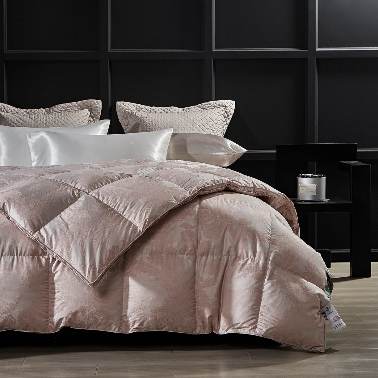 91家纺网 家纺一手货源 找家纺 暖羽屋羽绒馆 2025新款180s大提花95鸭绒被带质检羽绒被芯婚庆双人羽绒被子 D浮云 玉