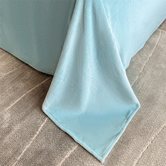 91家纺网 家纺一手货源 找家纺 如约 2025新款高织提花牛奶绒刺绣拼接款四件套 罗密欧-蓝