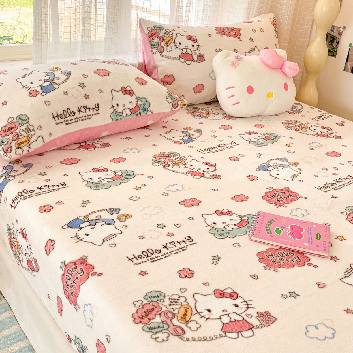 91家纺网 家纺一手货源 找家纺 （总）博雅 2025新款三丽鸥牛奶绒小版床笠