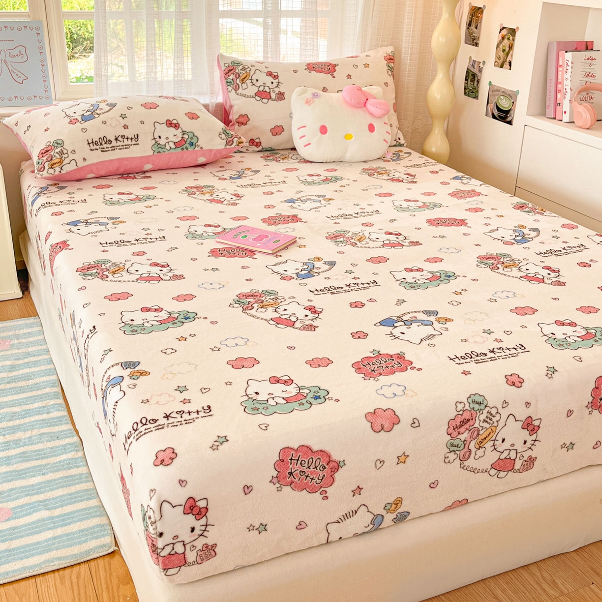 91家纺网 家纺一手货源 找家纺 （总）博雅 2025新款三丽鸥牛奶绒小版床笠