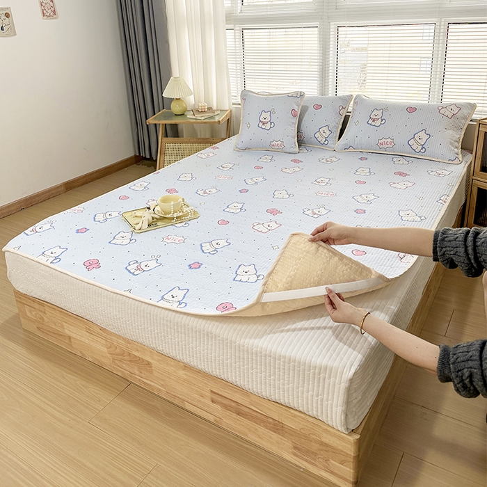 91家纺网 家纺一手货源 找家纺 （总）拾小柒 2025年新款夹棉防滑床盖绗缝褥子床垫保护垫