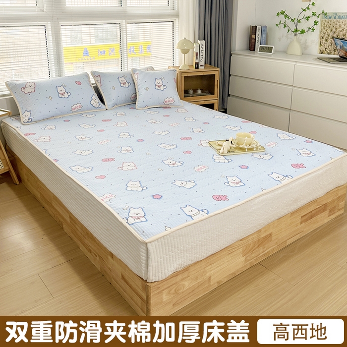 91家纺网 家纺一手货源 找家纺 （总）拾小柒 2025年新款全棉双层纱床护垫纯棉防滑床盖床褥子软床垫