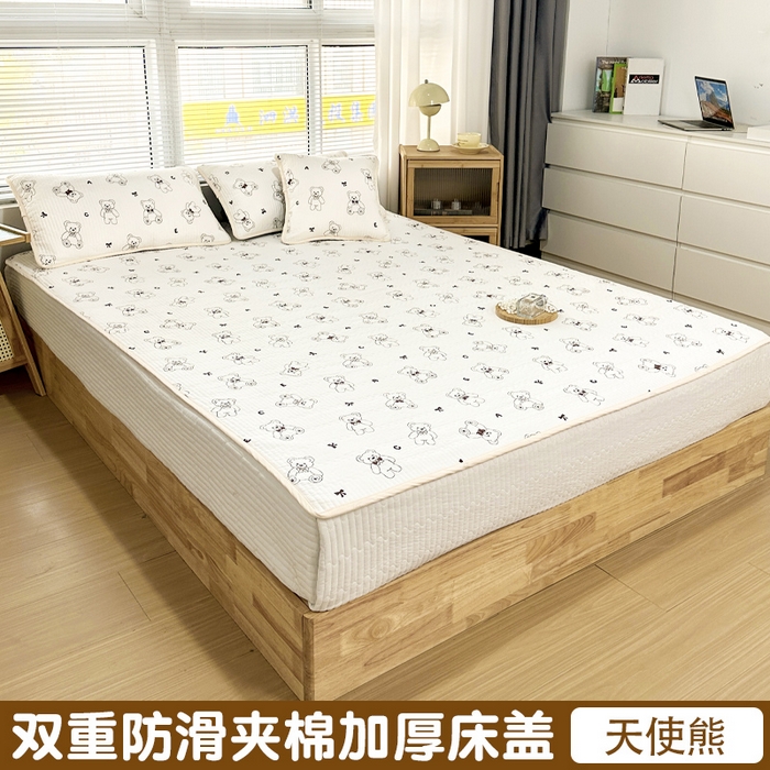 91家纺网 家纺一手货源 找家纺 （总）拾小柒 2025年新款夹棉防滑床盖绗缝褥子床垫保护垫