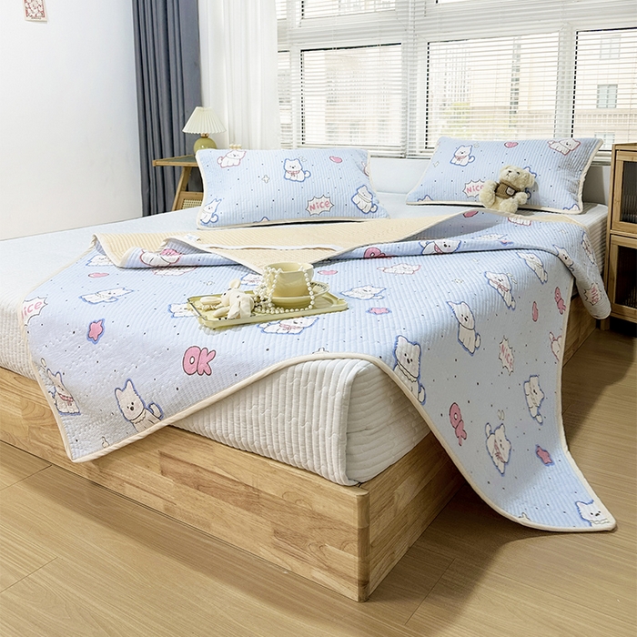 91家纺网 家纺一手货源 找家纺 拾小柒 2025年新款夹棉防滑床盖绗缝褥子床垫保护垫 糯糯棉-高西地