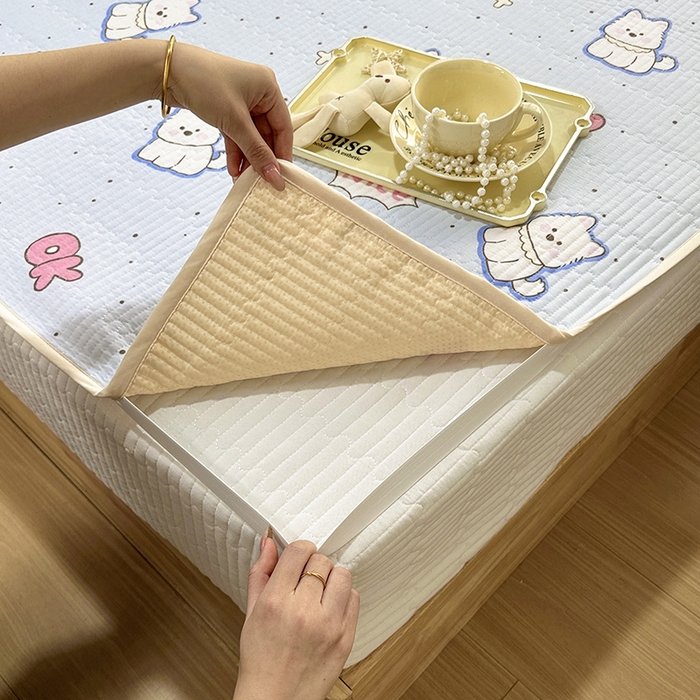 91家纺网 家纺一手货源 找家纺 拾小柒 2025年新款夹棉防滑床盖绗缝褥子床垫保护垫 糯糯棉-高西地