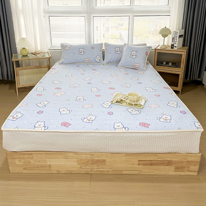 91家纺网 家纺一手货源 找家纺 拾小柒 2025年新款夹棉防滑床盖绗缝褥子床垫保护垫 糯糯棉-高西地