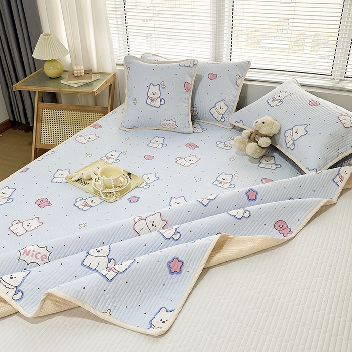 91家纺网 家纺一手货源 找家纺 拾小柒 2025年新款夹棉防滑床盖绗缝褥子床垫保护垫 糯糯棉-高西地